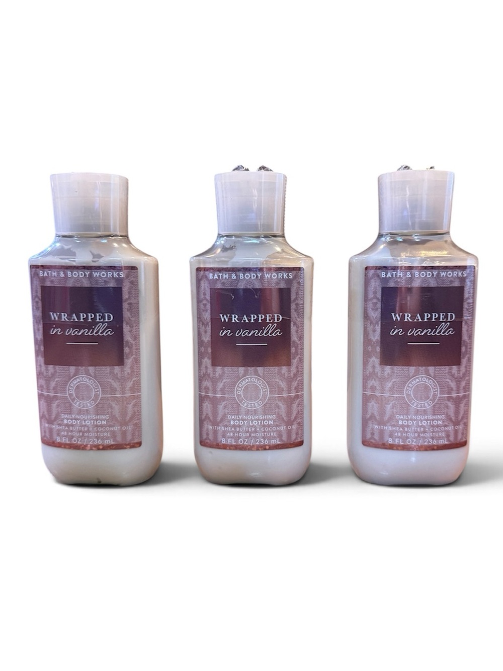 Bath & Body Works Wrapped in Vanilla Body Lotion 8 oz Lot of 3 NEW Gourmand